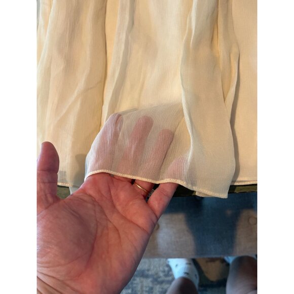 Strapless Cream J.Crew Silk Pleated Cocktail Dress With Sweetheart Neckline Back - Picture 13 of 13